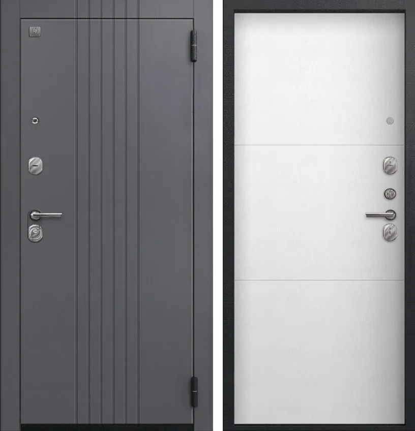 Фото Дверь A-12 кашемир графит - софт ясень белый DIS007462